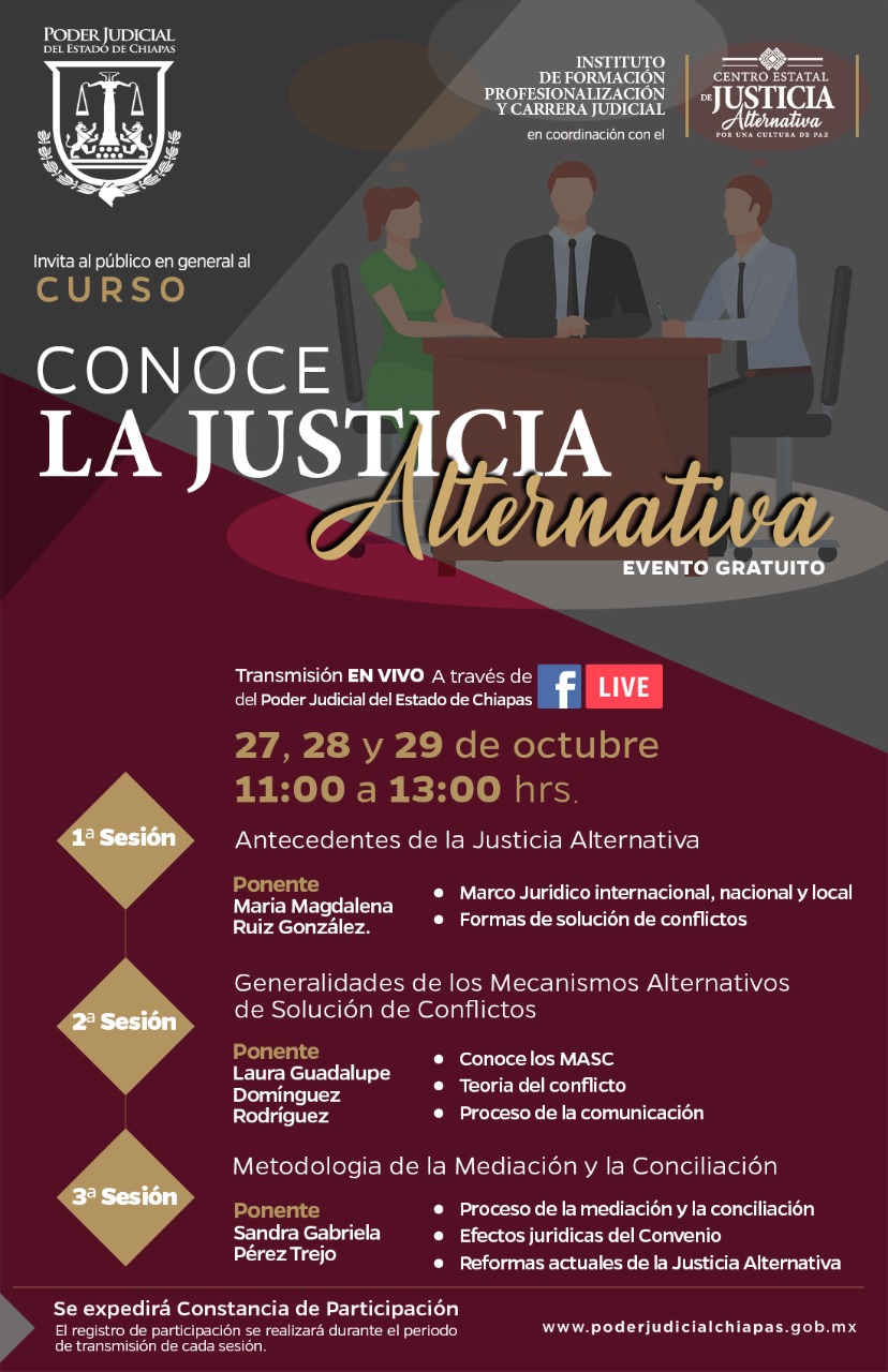 Invita Poder Judicial Al Curso Conoce La Justicia Alternativa El Sol