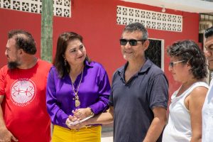 Supervisa Alcaldesa de Tapachula, Gladiola Soto, rehabilitación de pavimentación hidráulica de calles en colonia María Eugenia